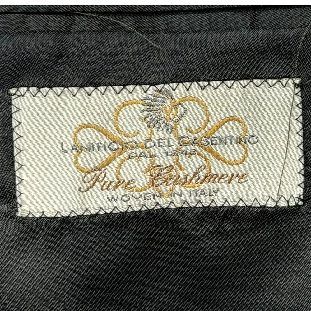 Vintage Today’s Man Sorrento 100% Cashmere Blazer 46R Italy Herringbone Luxury